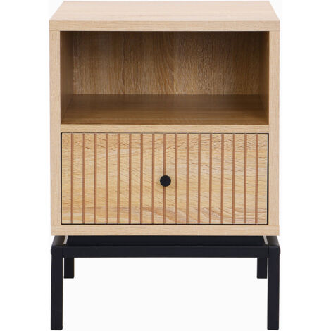 Table de chevet 1 tiroir effet bois 40 cm - Talia