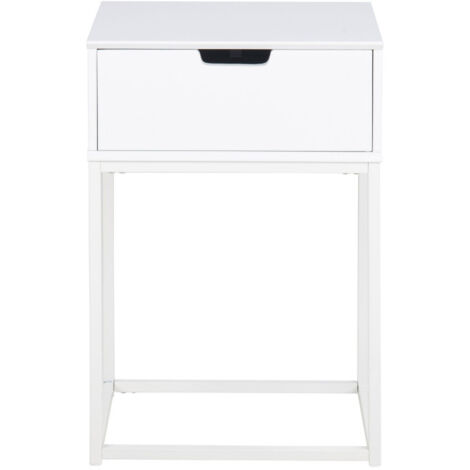 Table de chevet 1 tiroir en bois - Blanc - ESPEJITO