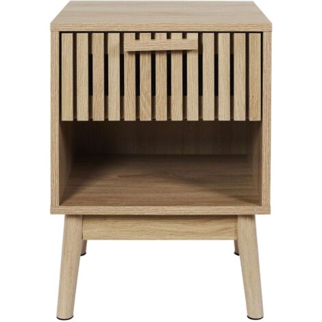The Home Deco Factory – Table de chevet 1 tiroir – Bois MDF et panneaux de particules – Dimensions 40x55x35 cm – Rangement pratique avec niche