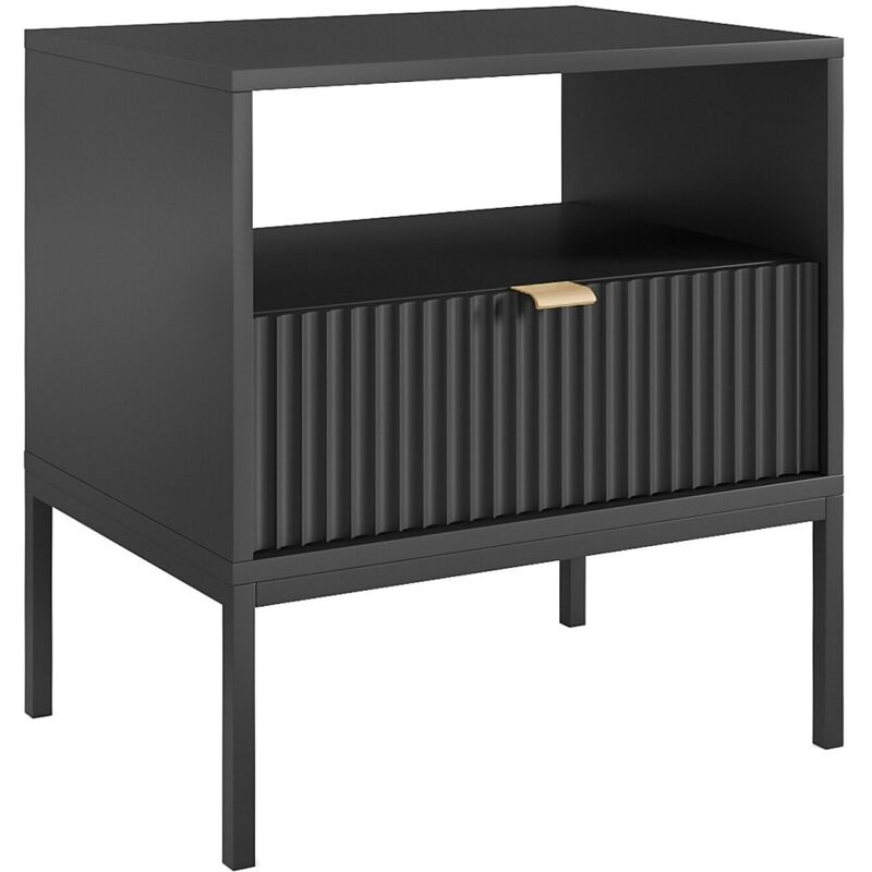 Table de chevet 1 tiroir et 1 niche - Noir - liouba de Pascal Morabito