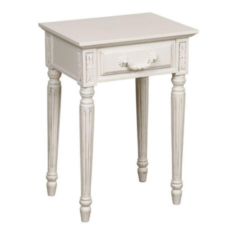 Table de chevet 1 tiroir - MDF - Blanc - Interior's