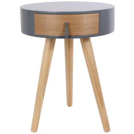 Table de Chevet 1 Tiroir "Nora" 46cm Gris
