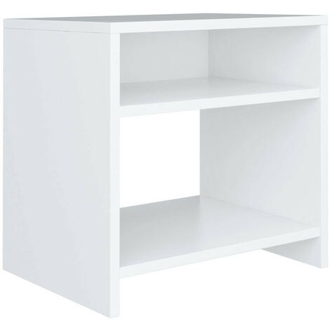 Table de chevet 2 étagères bois blanc Fefi