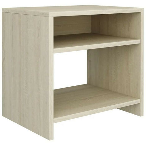 Table de chevet 2 étagères bois chêne sonoma Fefi