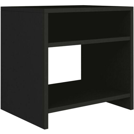 Table de chevet 2 étagères bois noir Fefi