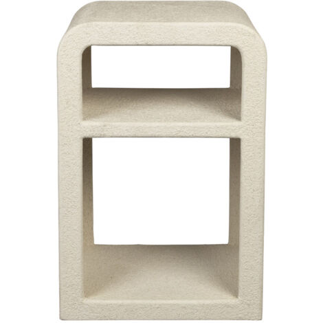Table de chevet 2 niches en MDF et contreplaqué – Finition marbre recyclé – Dimensions 60x30x40 cm – Style sobre et fonctionnel – Dutchbone