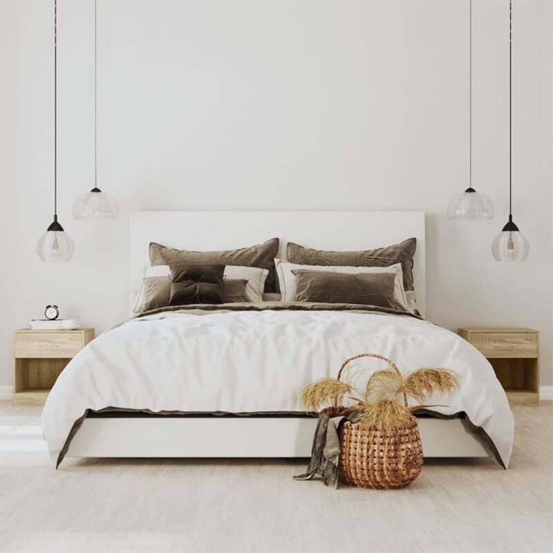 Vidaxl - Table de chevet 2 pcs avec tiroir Couleur de chêne