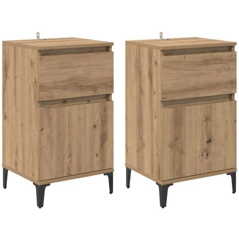 Table de chevet 2 pcs  Cabinet de chevet  Table de nuit Chêne artisanal 40 x 35 x 70 cm