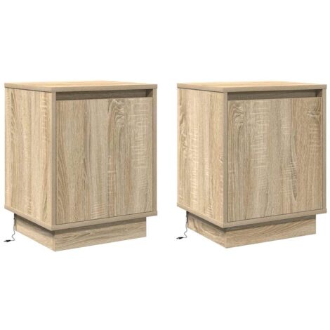 Table de chevet 2 pcs  Cabinet de chevet  Table de nuit Chêne Sonoma 39 x 34,5 x 50 cm