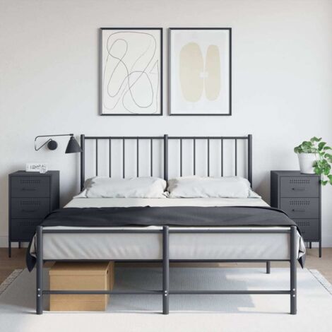 Table de chevet 2 pcs-Lot de 2 Table de nuit anthracite 36x39x68 cm acier 775912
