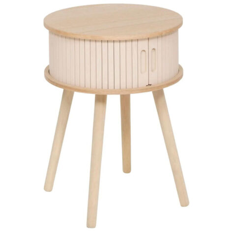 Table de Chevet 2 Portes "Nysos" 54cm Beige