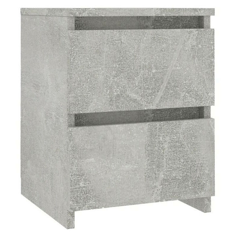 Table de chevet 2 tiroirs bois gris effet béton Ricio Table de chevet 2 tiroirs bois gris effet béton Ricio