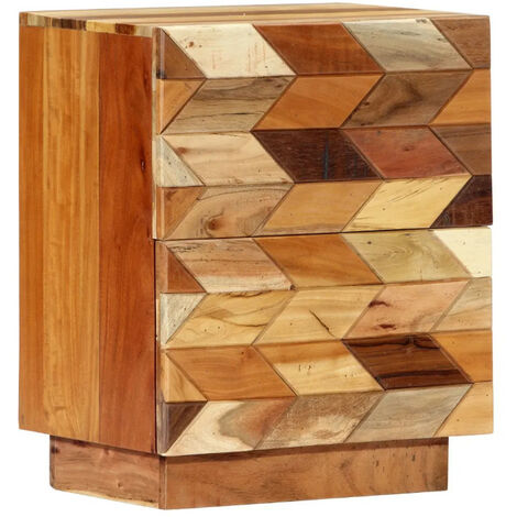 Table de chevet 2 tiroirs bois massif recyclé Ray
