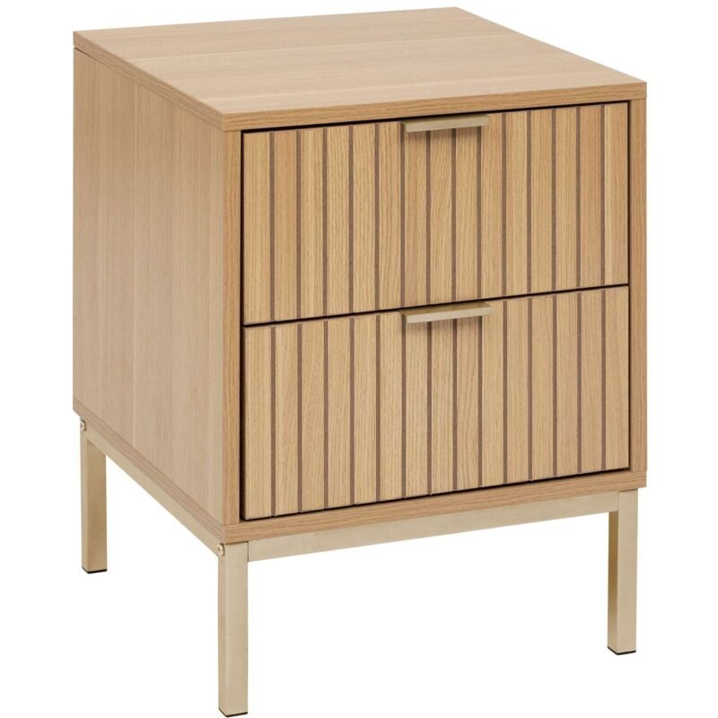Five Simply Smart - Table de chevet 2 tiroirs en bois tasso