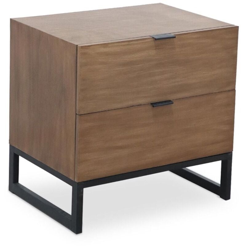 Cotecosy - Table De Chevet 2 tiroirs Panara Chêne Clair