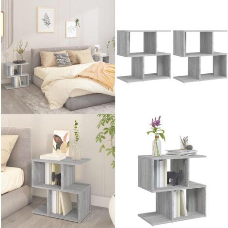 Table de chevet 2pcs Sonoma gris 50x30x51,5cm Bois d'ingénierie - Tables De Chevet - Meuble De Chambre - Table D'appoint - Mobilier Moderne - Design Scandinave - Home & Living