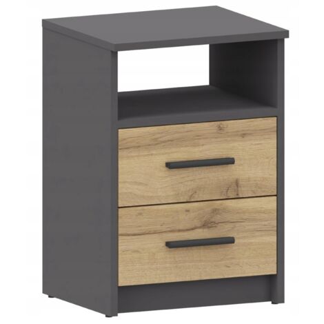 Table de chevet 2SO ANTRACY-WOTAN table de chevet tiroirs commode étagère UFC