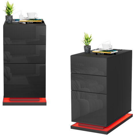 Table de Chevet 3 Étagères avec 2 Prises & 2 Ports USB Intégrés - Panneau de Particules Résistant (30x50x63cm), Multifonctionnelle pour Salon/Chambre/Bureau - Gain de Place & Charge Rapide