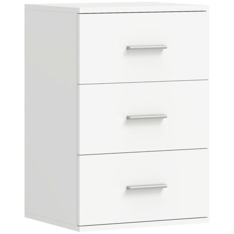 Table de chevet 3 tiroirs MDF blanche table nuit chambre moderne