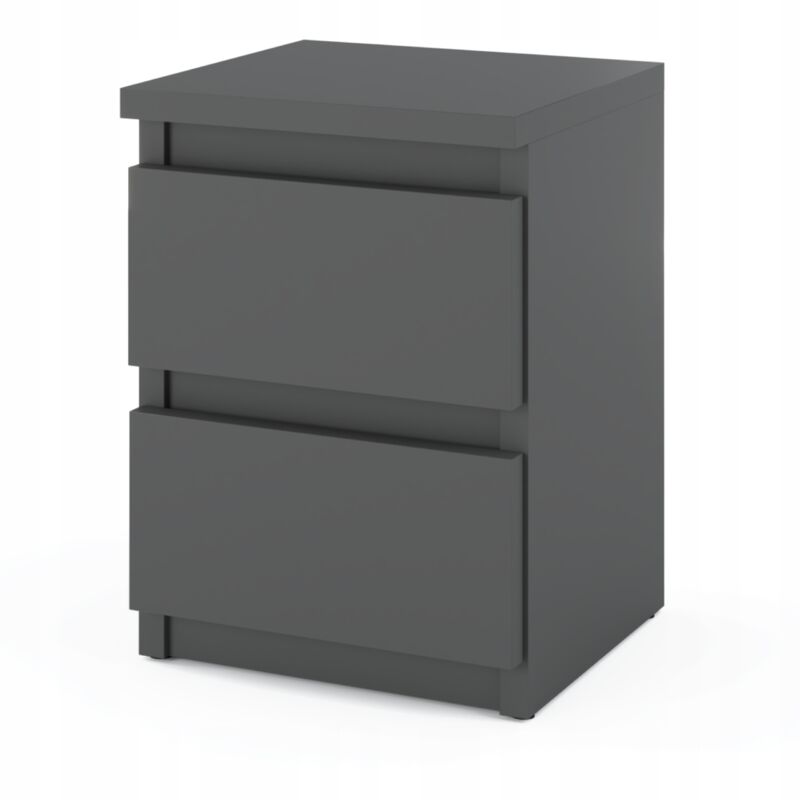 Table de chevet - Table de chevet avec 2 tiroirs - Gris anthracite H40cm L30cm P30cm