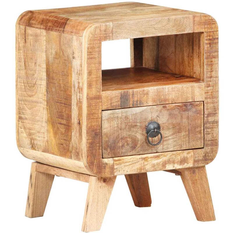 Table de chevet 30x30x41 cm Bois de manguier brut Vidaxl