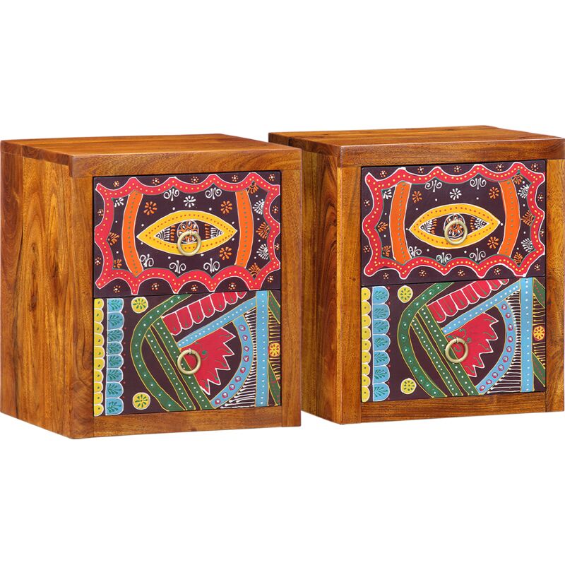 Cabinet de chevet avec tiroir 2 pcs Marron 35 x 30 x 40 cm vidaXL