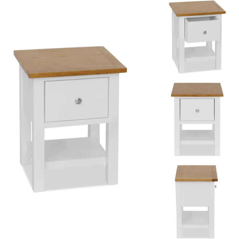 Table de chevet 36x30x47 cm Bois de chêne massif - Table De Chevet - Meuble De Chambre - Table Nuit - Table Bois - Table Chêne