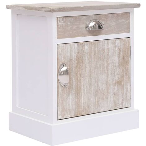 1/2x Bois de Paulownia Table de Chevet Maison Table de Nuit Multicolore
