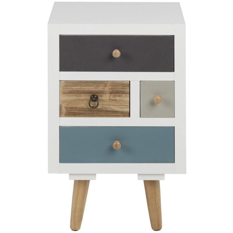 Drawer, table de chevet 4 tiroirs multicolore