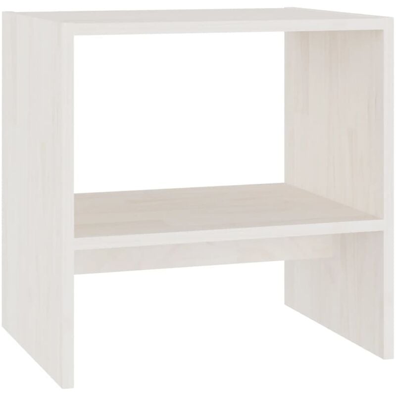 Table de chevet Blanc 40x30,5x40 cm Bois de pin massif Vidaxl