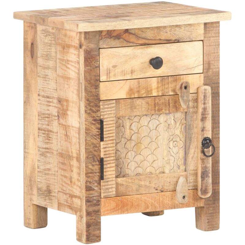 Table de chevet 40x30x50 cm Bois de manguier brut Vidaxl