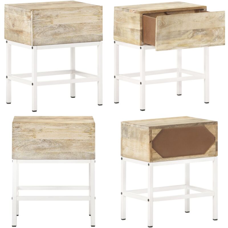 Table de chevet 40x30x50 cm Bois de manguier massif - Table De Chevet - Meuble De Chambre - Table Nuit - Bois Massif - Manguier - Home & Living