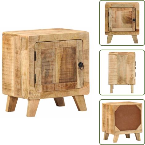 Table de chevet 40x32x46 cm bois de manguier massif brut - Table De Chevet - Tables De Chevet - Armoire De Lit - Table D'appoint Pour Chambre À Coucher