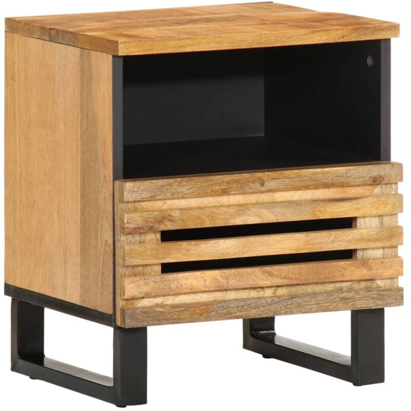 Table de chevet 40x34x46 cm bois de manguier massif brut Vidaxl