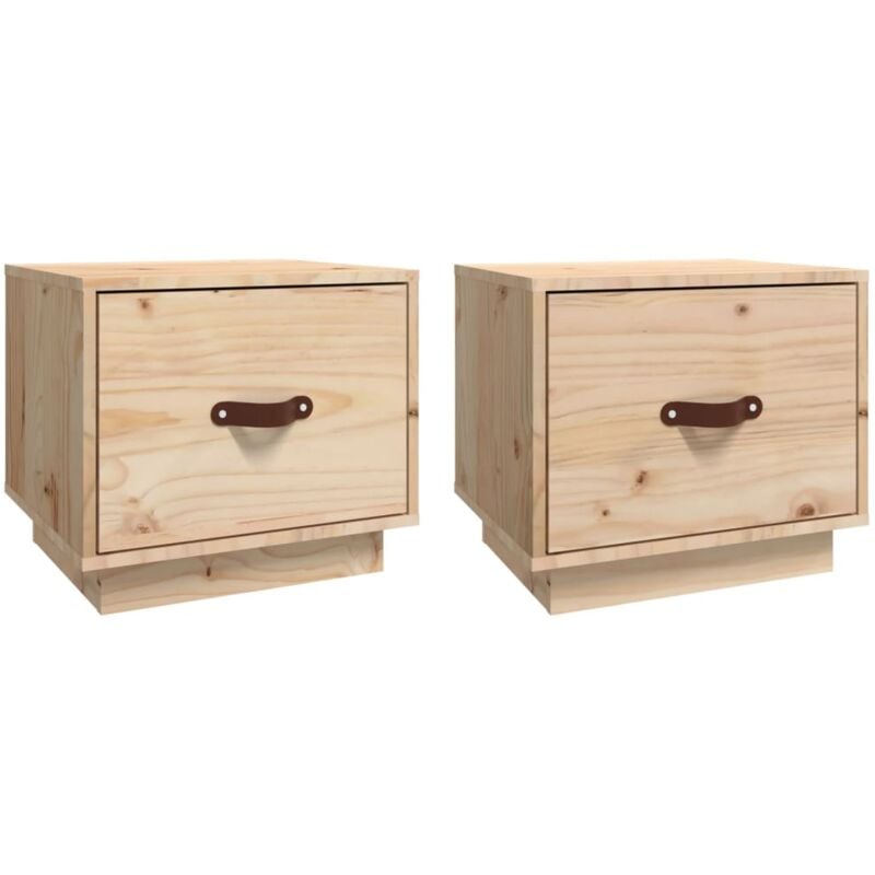 Tables de chevet 2 pcs 40x34x35 cm Bois de pin massif Vidaxl
