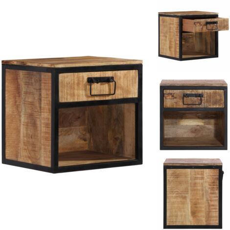 Table de chevet 40x35x40 cm bois de manguier massif - Table De Chevet - Commode - Meuble De Chambre - Mobilier Moderne - Bois De Manguier