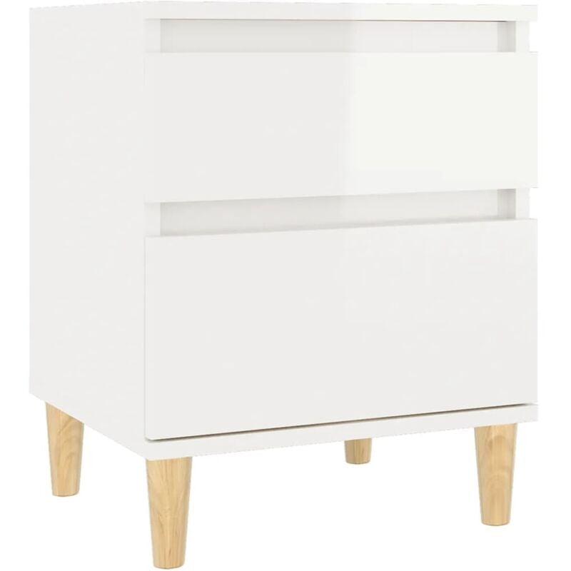 Table de chevet Blanc brillant 40x35x50 cm Vidaxl