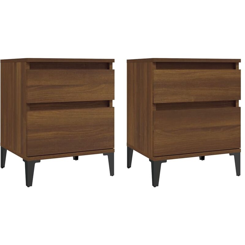 Tables de chevet 2 pcs Chêne marron 40x35x50 cm Vidaxl