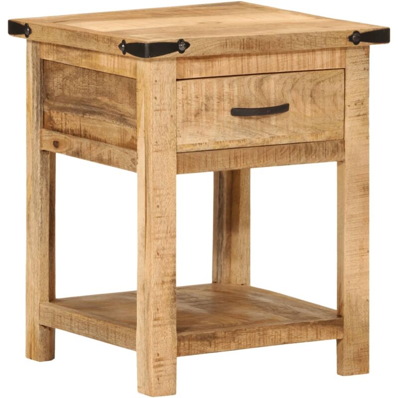 Table de chevet 40x40x50 cm bois de manguier massif