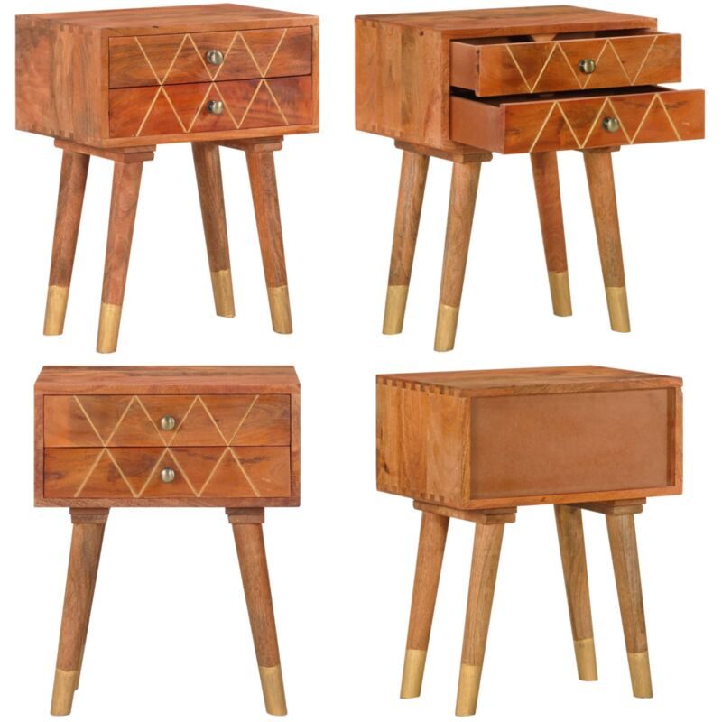 Table de chevet 43 x 30 x 58 cm Bois de manguier massif - Table De Chevet - Table Nuit - Mobilier Chambre - Bois Massif - Manguier - Home & Living