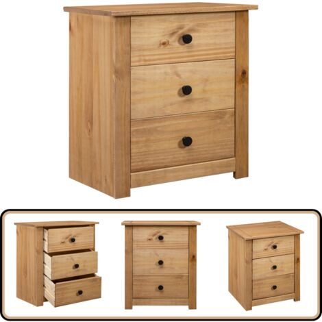 Table de chevet 46x40x57 cm Pin Gamme Panama - Table De Chevet - Meuble De Chambre - Table Nuit - Commode - Tiroir