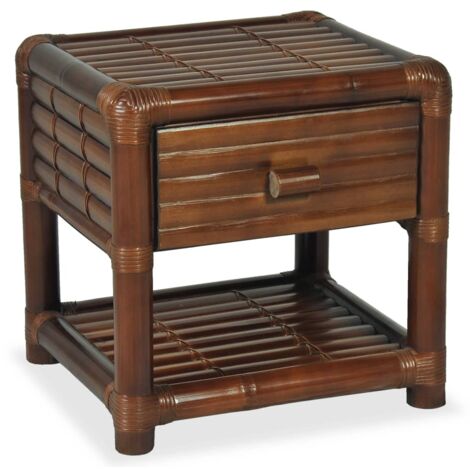 Table de Chevet 45x45x40 cm Bambou Table de Nuit Commode Multicolore vidaXL