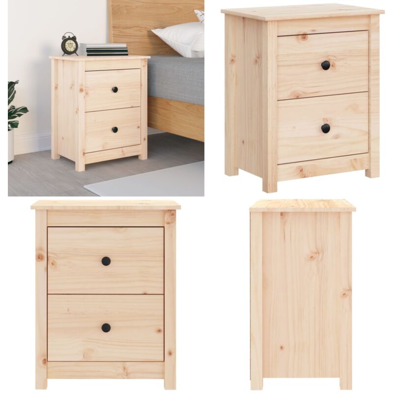 Table de chevet 50x35x61,5 cm Bois de pin massif - Table De Chevet - Meuble De Chambre - Table Nuit - Bois Massif - Pin Massif - Home & Living