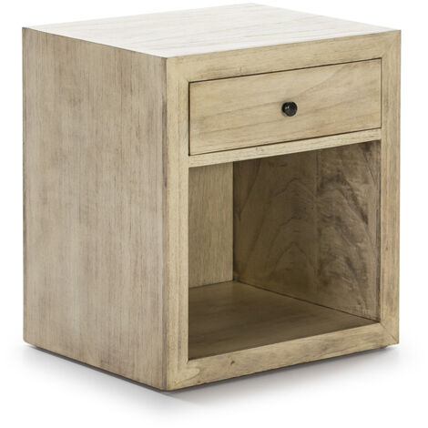 Table de chevet 50x40x55 Bois Blanc voilé