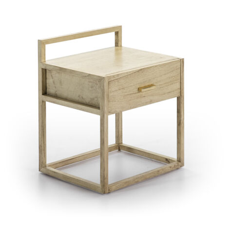Table de chevet 50x40x60 Bois Blanc Voilé