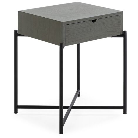 Table de chevet 50x40x62 Bois gris/Métal noir