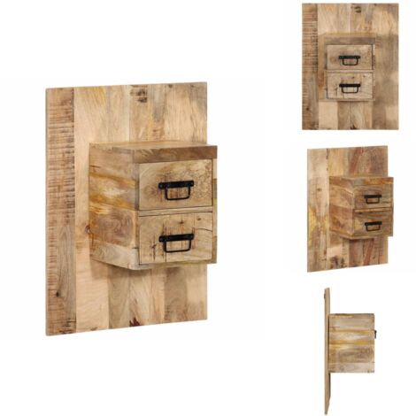 Table de chevet 60x32x80 cm bois massif de manguier brut - Table De Chevet - Tables De Chevet - Armoire De Lit - Table D'appoint Pour Chambre À Coucher