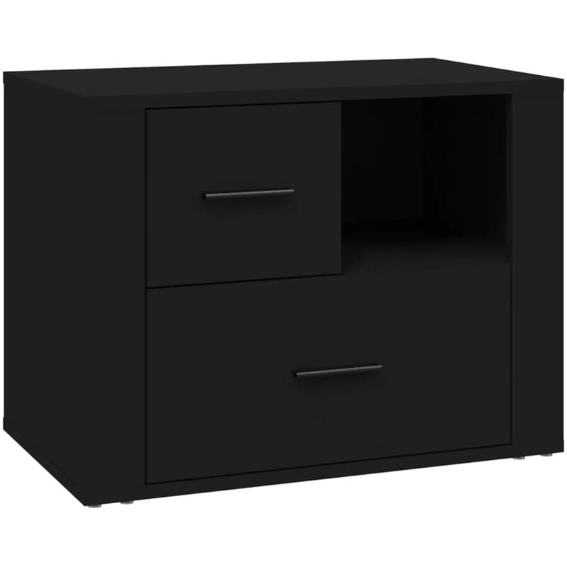 Vidaxl - Table de chevet Noir 60x36x45 cm Bois d'ingénierie