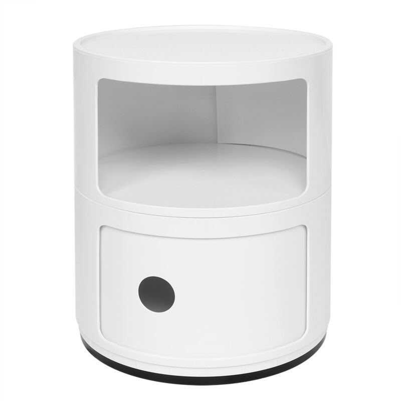 Table de chevet à 2 niveaux, armoire de rangement moderne pour chambre à coucher, armoire de rangement ronde multifonctionnelle