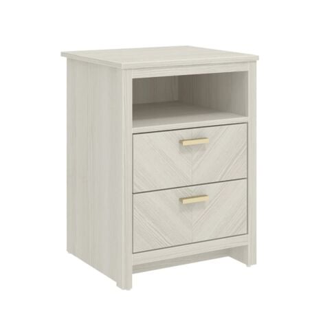 Table de chevet à 2 tiroirs avec étagère ouverte, Table basse, Chevet table, Table de chevet GALANO Bonny – 43.6cm L X 39.3cm W X 59cm H-Couleur nouveau blanc